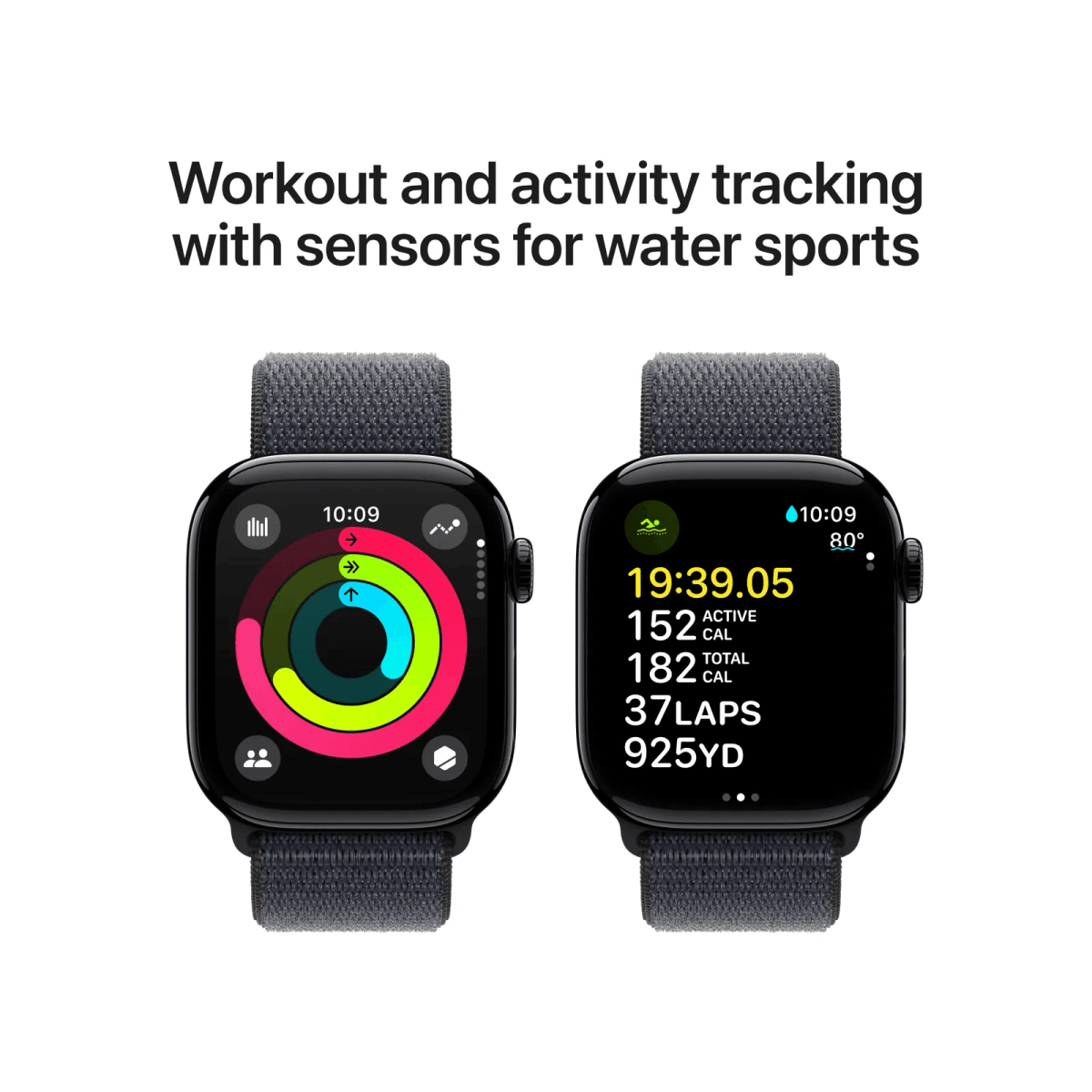 Apple Watch Series 10 GPS 46mm – Jet Black Aluminium Case with Sport Band