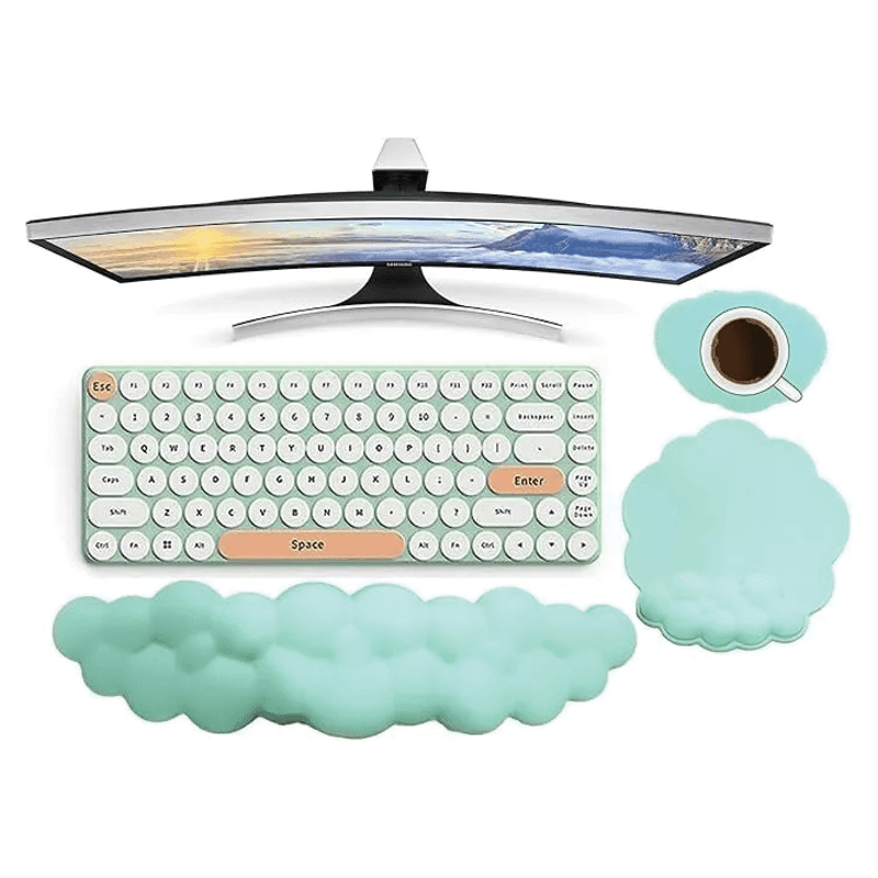 Ergonomic Cloud Wrist Rest Set – Comfort Your Workspace with 3-Piece Memory Foam Support