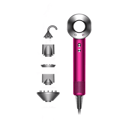 Dyson Supersonic™ Hair Dryer (Fuchsia & Nickel) – Intelligent Heat Control, Fast Drying, 5 Attachments