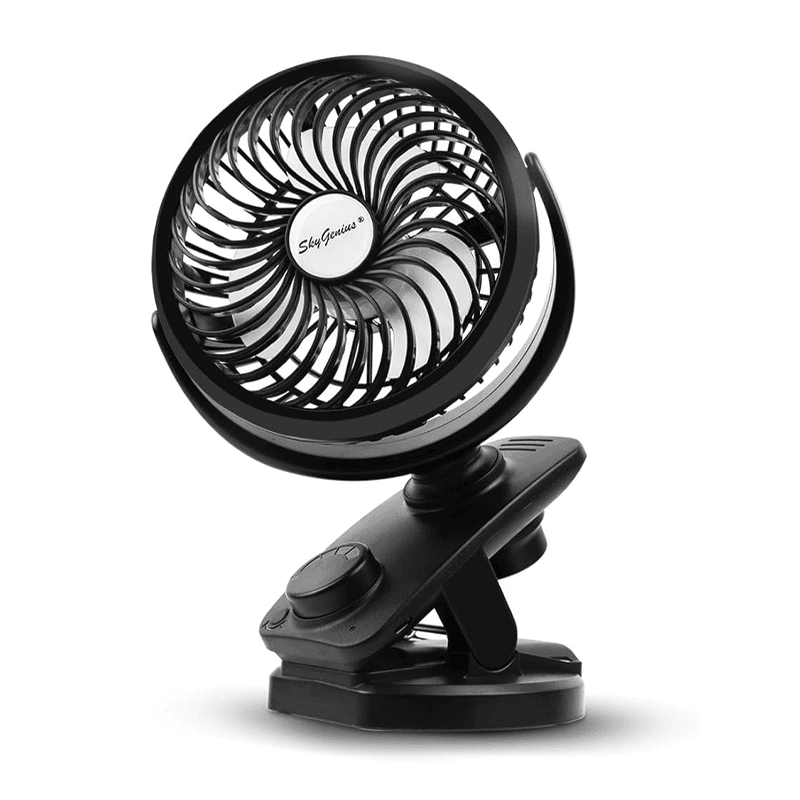 FITFORT Portable Clip-On Fan | USB Rechargeable with LED Light