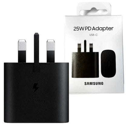 Genuine Samsung Charger 25W Super Fast UK Mains Plug USB-C - Black -NEW