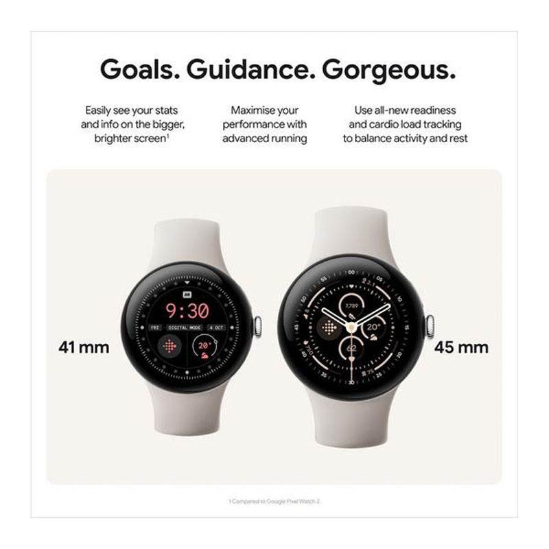 Google Pixel Watch 3 (41mm) – Obsidian Matte Black Aluminium | Actua Display, AI Fitness & 24hr Battery (Wi-Fi)
