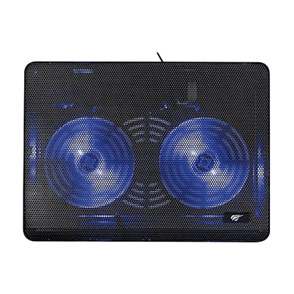 Havit F2035 Laptop Cooling Pad – Dual 140mm Fans, Blue LED, Ergonomic Stand (14"-15.6")