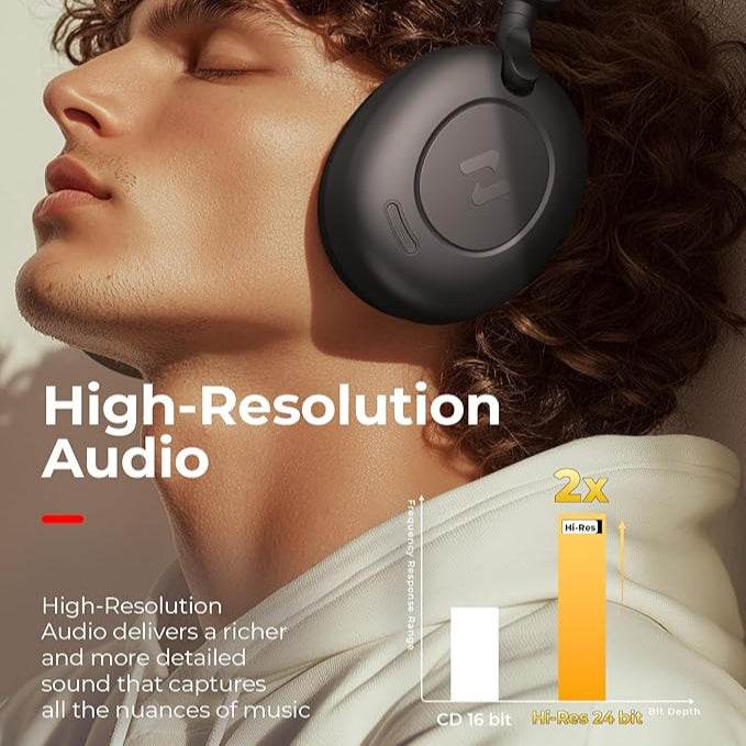 Havit H655BT Hybrid ANC Wireless Headphones – Over-Ear, Active Noise Cancellation, Bluetooth 5.3, Hi-Fi Sound, 60-Hour Playtime (Black)