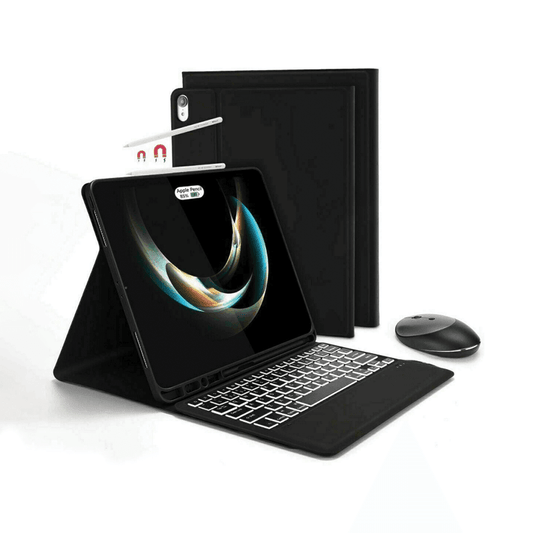 Jelly Comb Keyboard Case for iPad Air 4 (10.9", 2020/2022) – Wireless Bluetooth Keyboard with Touchpad, Adjustable Stand, Auto Sleep/Wake (Black)