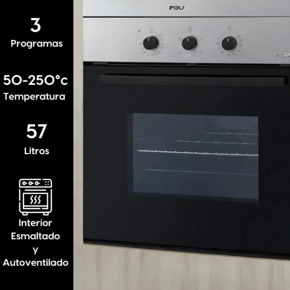 Kit Campana Kubli Neu Slider + Horno Empotrado Design 57 Lts FDV