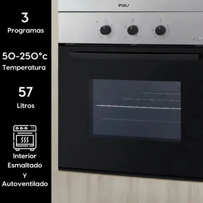 Kit Campana Kubli Neu Slider + Horno Empotrado Design 57 Lts FDV