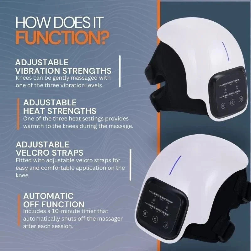 Massager with Heat, Cordless, Vibration, Knee Massager Joint Pain Relief, Electric Knee Brace Support Wrap for Home Office Use, Gifts for Women,Men, Mom,Dad