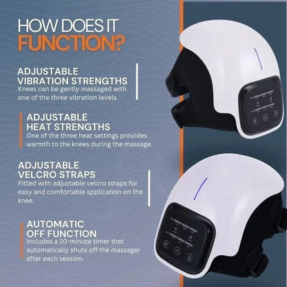 Massager with Heat, Cordless, Vibration, Knee Massager Joint Pain Relief, Electric Knee Brace Support Wrap for Home Office Use, Gifts for Women,Men, Mom,Dad