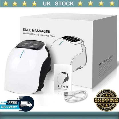 Massager with Heat, Cordless, Vibration, Knee Massager Joint Pain Relief, Electric Knee Brace Support Wrap for Home Office Use, Gifts for Women,Men, Mom,Dad