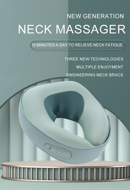 Neck Massager  with Heat - Cervical Pillow Deep Tissue Kneading for Back - Rechargeable Cordless 3D Kneading Massage Cushion Relieve Muscle Pain, for Home, Women Ideal Gift (Green)