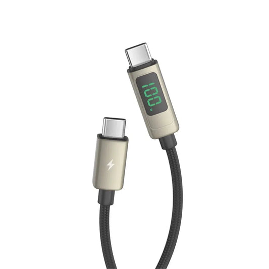 PD 100W Display USB-C to USB-C Fast Charging & Data Sync Cable – Heat-Resistant, Durable, and High-Performance | VD-DCJ05