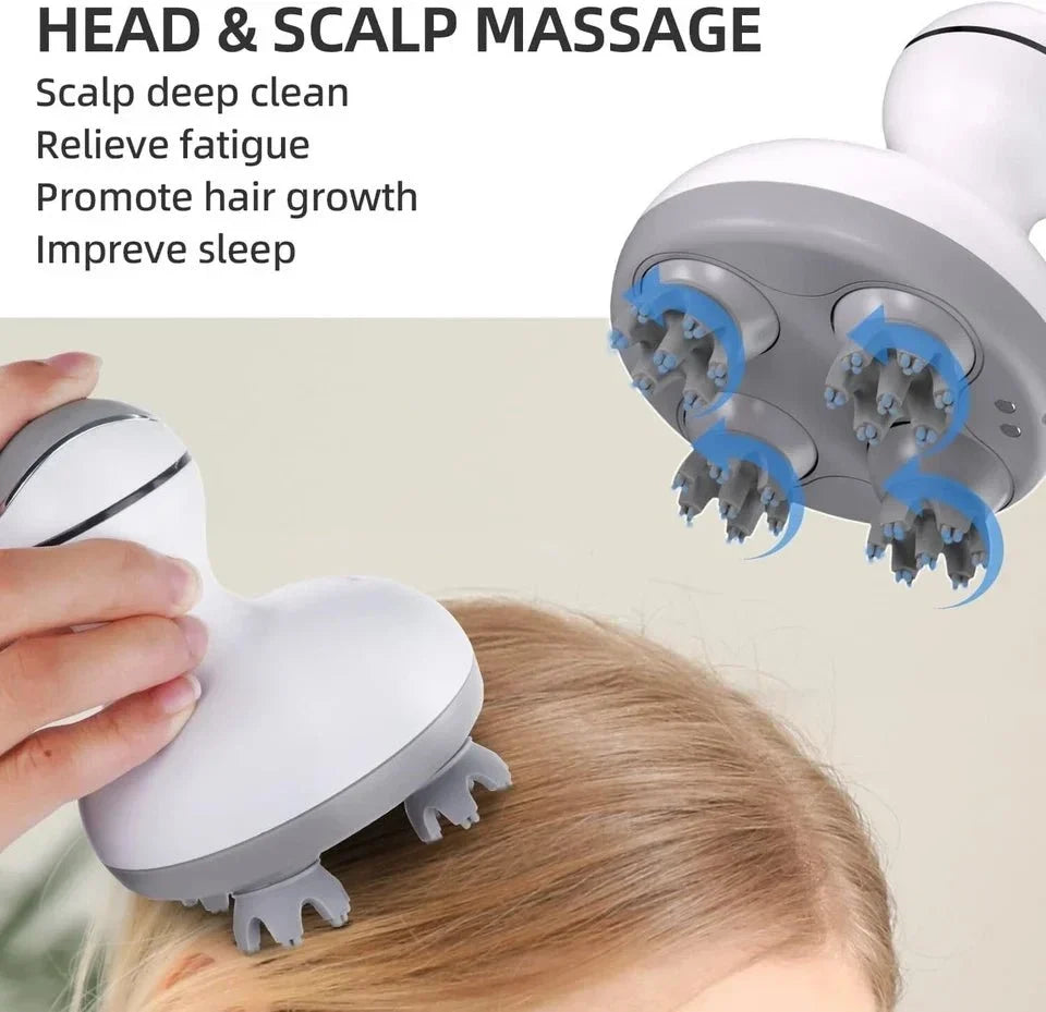 Portable Mini Scalp Massager Rechargeable Head