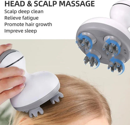 Portable Mini Scalp Massager Rechargeable Head