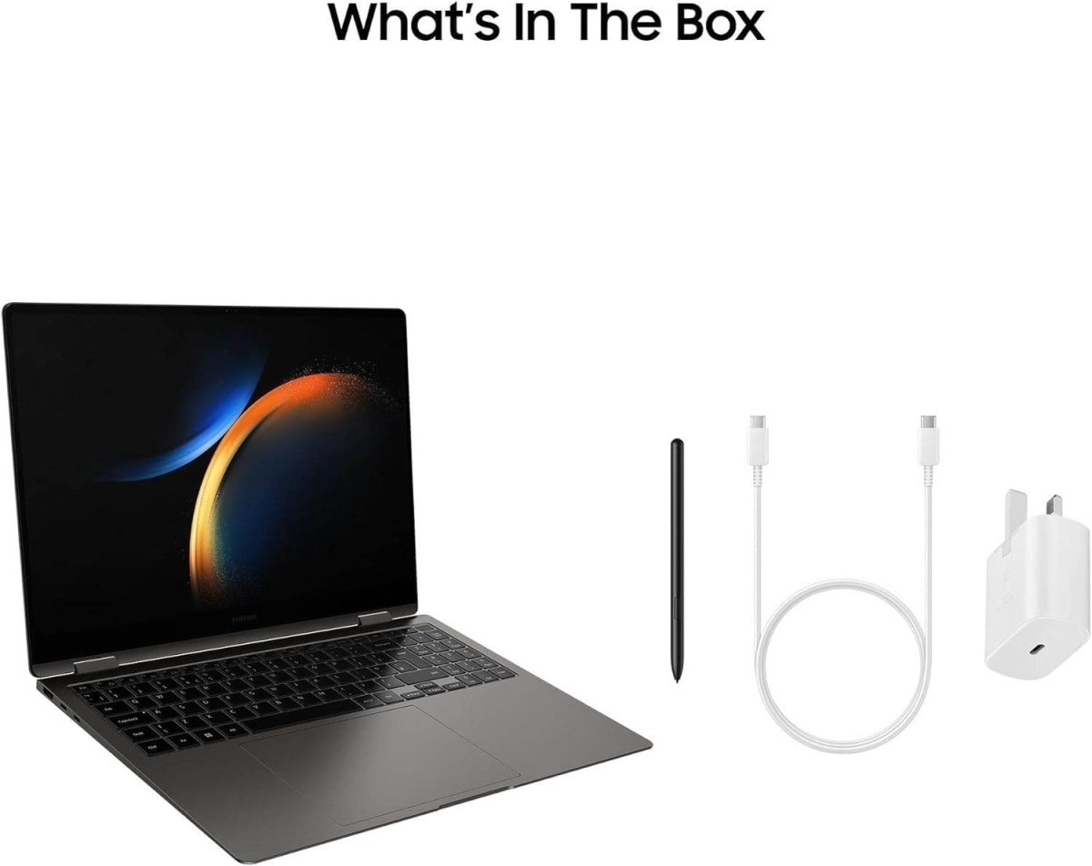 Samsung Galaxy Book3 Pro 360 5G – 16" 3K AMOLED Touch, Intel i7 13th Gen, S Pen Included