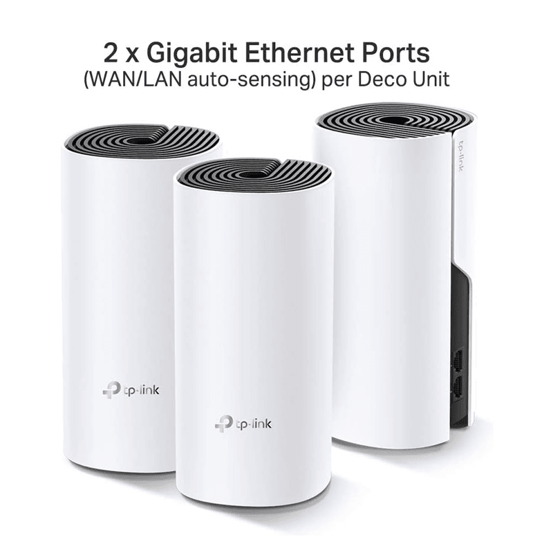 TP-Link Deco M4 (3-Pack) – Whole Home Mesh Wi-Fi System, AC1200 Dual Band, Gigabit Ports