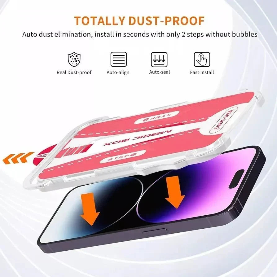 VEN-DENS iPhone Series 12/13/14/15/16/17 Pro Max Magic Glass Box Full Screen Protector