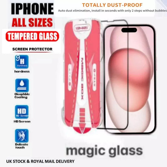 VEN-DENS iPhone Series 12/13/14/15/16/17 Pro Max Magic Glass Box Full Screen Protector