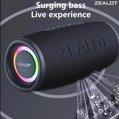ZEALOT S56 40W Portable Bluetooth Speaker – 8000mAh Battery, IPX6 Waterproof, RGB Lights